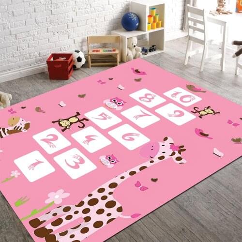 Animals and Hopscotch 2 Non Slip Floor Carpet, Teens Carpet