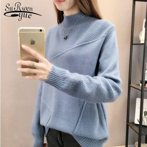 2021 Autumn Plus Size Women Sweater Thick Knitting Sweater Chic Bottoming Pullover Winter Clothes Women with Korean-Style 10808