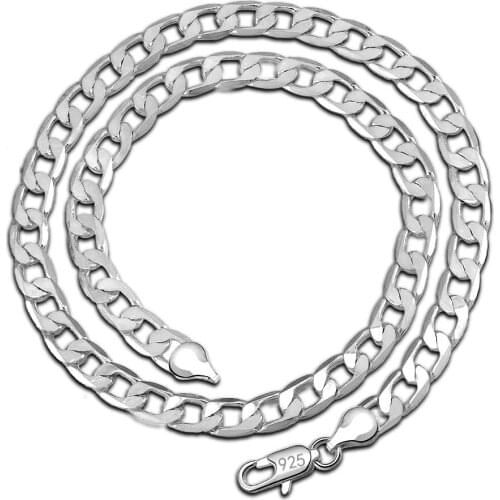 4mm Chain Necklace 16-24inch 925 Sterling Silver Side Necklace For Women Men Fashion Jewelry Wholesale
