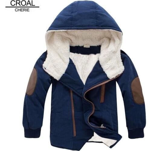 CROAL CHERIE Thicken Kids Boys Coats Winter Active Boy Windbreaker Warm Velvet Fleece Children Clothes Baby Boy Parkas 100-150cm