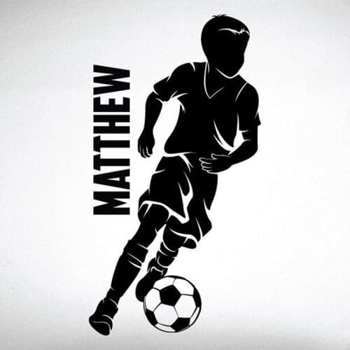 Custom name girls and boy soccer dribbling wall decal - 0272 - Home Decor - Wall Decor - Girls Soccer Ladies - Dribbling Y1-006