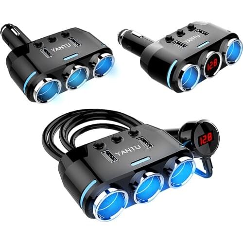 12V-24V Car Cigarette Lighter Socket Splitter Plug LED USB Charger Adapter 3.1A 100W Detection For Phone MP3 DVR Car Accessories
