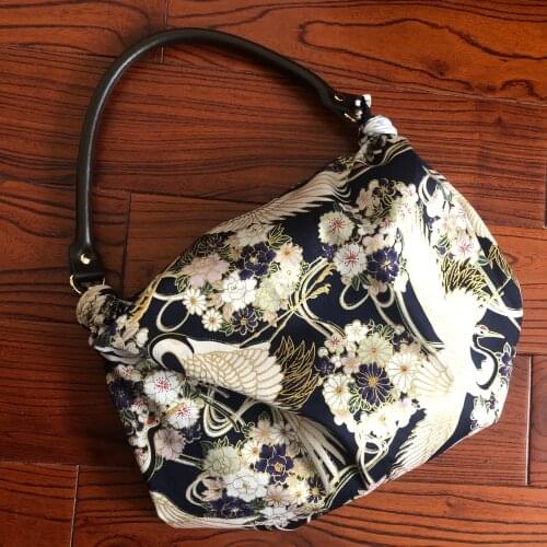 Handle PU manmade Pearls beads furoshiki package japanese style earth friendly recycle strap chain bag shoulder belt