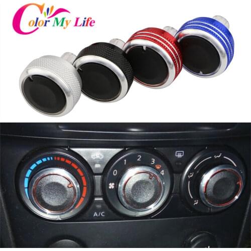 Color My Life Car Heat Control Knob for Honda Old Fit 2002 - 2010 AC Knobs A/C Air Conditioning Knob Aluminum Alloy Accessories
