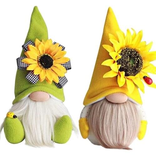 Bumble Bee Gnome Plush Decoration, Spring Sunflower Gnome Cute Faceless Doll R2JC