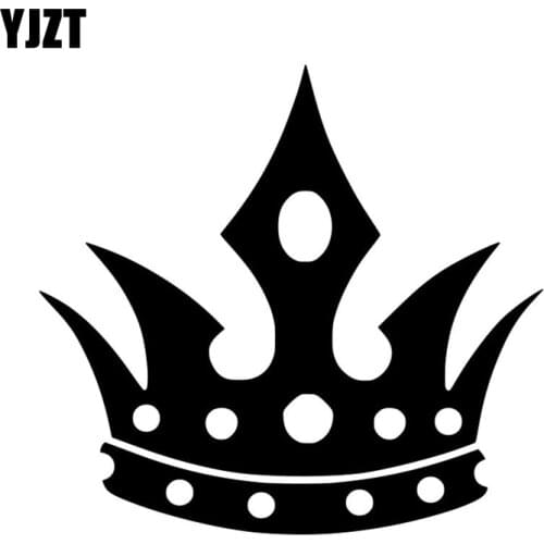 YJZT 17.8CM*16.6CM Haughty Crown Vinyl Stiker Car Decals Black/Silver C13-00012