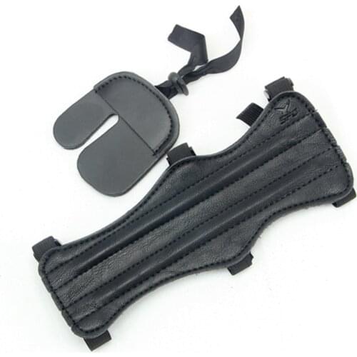 Linkboy Archery Shooting Protector Gear Set Leather Arm Bracer Hand Finger Guard Glove Hunting Accessory Outdoor Shooting