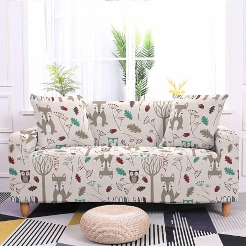 1/2/3/4 Seater Elastic Sofa Covers Cartoon Animal Pattern Sofas Non-slip Stretch Cover for Living Room Couch Protector fundas