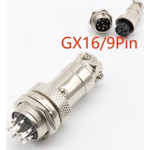 1set GX16 9 Pin Male & Female Diameter 16mm Wire Panel Connector L77 GX16 Circular Connector Aviation Socket Plug
