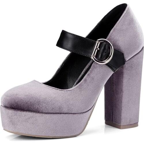 The new spring 2018 Mary Jane shoes high with ancient waterproof Taiwan thick with 32 18324-42 yards single shoes wet