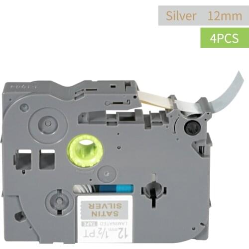 4 Rolls Self-Adhesive Label Tape Colorful Label Maker Tape White on Berry Red for Label Printer for Home Office Cable Supply