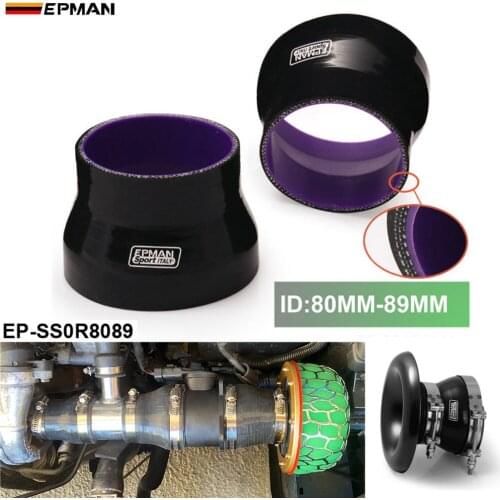 3.15"-3.5" 80mm-89mm 4-PLY STRAIGHT TURBO/INTAKE PIPING SILICONE COUPLER REDUCER HOSE BLACK For BMW E36 M3/ EP-SS0R8089