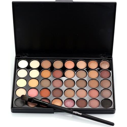 40 Colors Matte Eyeshadow Pallete Shimmer with Brush Set Mixed Color Baking Powder Eye Shadow Palette Nude Glitter Cosmetic Set
