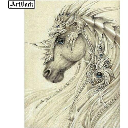 Horse 5D DIY diamond painting animal full square / round drill 3d mosaic diamond embroidery wall decoration