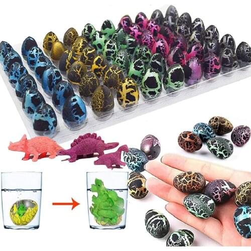 60 Pack Dinosaur Eggs Toys Hatching in Water Toys Games Science Kits Hatching Easter Eggs Crack Novelty Toy Easter Birthday Gift