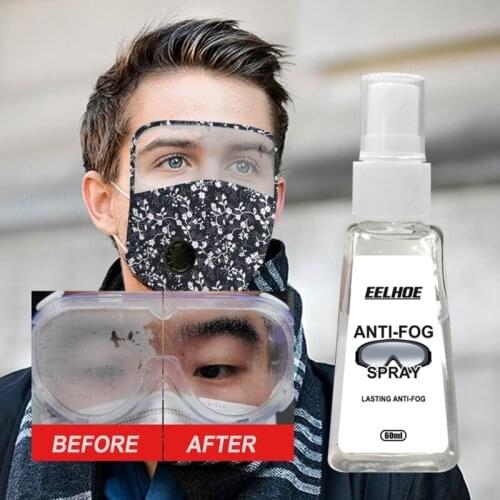 60ml Anti Fog Spray Eyeglass Lens Cleaner 48h Long Lasting Defogger for Glasses Goggles Ski Masks Mirrors and Windows