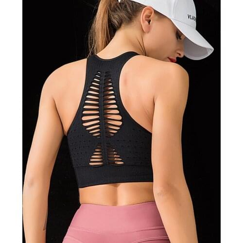 Seamless Sports Bra Top Fitness Women Racerback Running Crop Tops Workout Padded Yoga Bra High Impact Activewear New 2021
