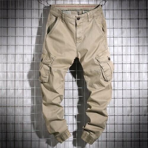 Men Spring Autumn Pants Pure Cotton Work Trousers Mens Cargo Pants Fashion Clothing Military Trousers Multi-Pockets Army Pants