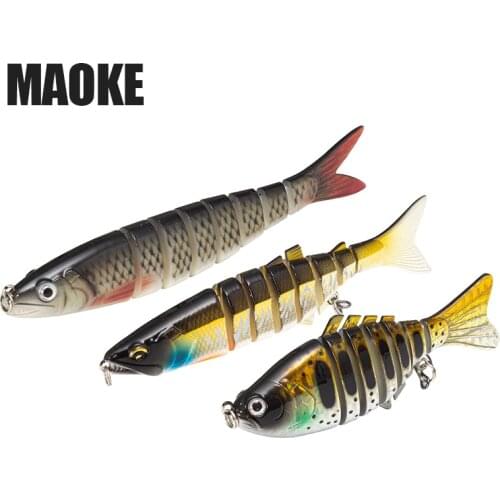 10/12/13.5cm Sinking Wobblers Fishing Lure Crank Multi Jointed Swimbait 7/8 Segment Hard Artificial Bait For Fishing Tackle Lure