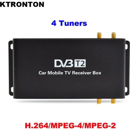 H.264 H.265 180-200km/h Speed Driving Car DVB-T2 T2 Digital TV Receiver Box 4 Antennas four Mobility Tuners HD 1080P USB HDMI
