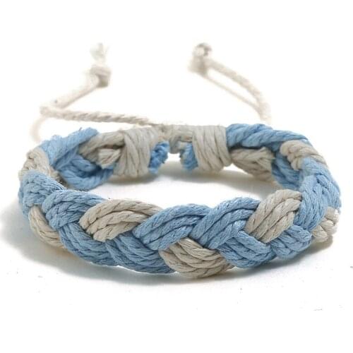 Unisex colorful braided bracelet traditional style simplicity single wrap wristband
