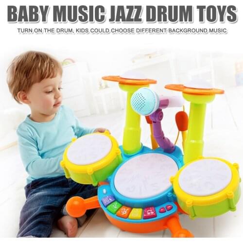 Kids Toy Drum Set Musical Instruments Early Education Musical Drum for Toddlers Electronic Drum Kit Gift for Boys Girls