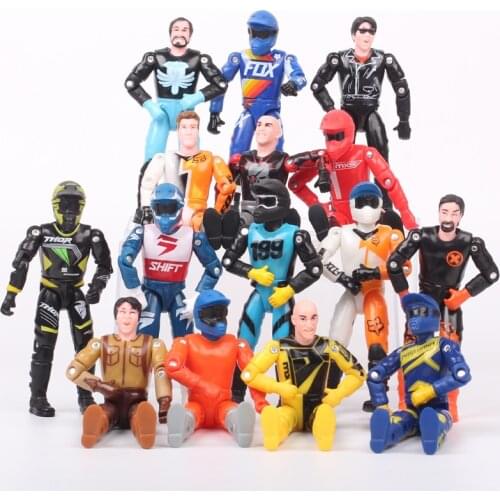 1pcs 1/18 scale 3.75 inch racer action figure moveable joints for motorcycle rider bike Diecast Toy Vehicles model of collection