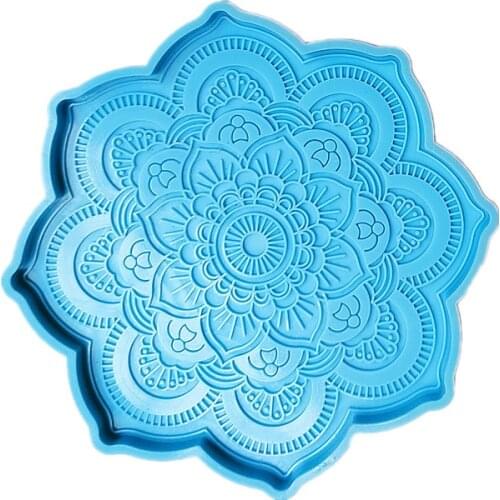 Epoxy Resin Mandala Coaster Mold Round Tray Cup Mat Casting Silicone Mould DIY Crafts Home Decoration Making Tool m253