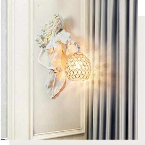 European Luxury Crystal Wall Lamp Gold Luster Decor Bedside Lamp Living Room Bedroom Aisle Background Wall Light Indoor Lighting
