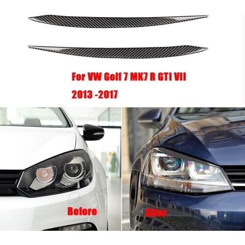 Carmonsons Headlights Eyebrow Eyelids ABS Carbon Fiber Sticker for Volkswagen VW Golf 7 MK7 Rline GTI R Accessories Car Styling