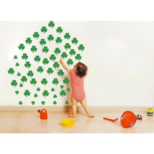 Lucky clover background decoration childrens room carved wall sticker environmental protection A10-002