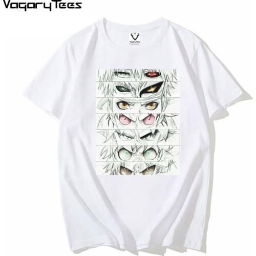 Art Design Cartoon Eyes Anime Print Men T-Shirt Fashion Manga Famous T Shirt Cool Short Sleeve Casual Men Clothing