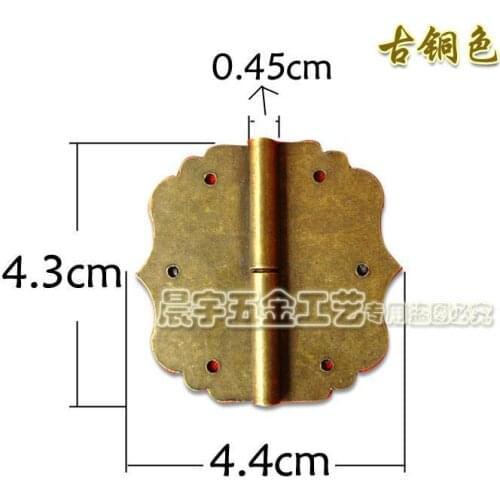 Chinese antique bronze flower copper small hinge hinge folding hinge jewelry box small shake skin CYF032 page