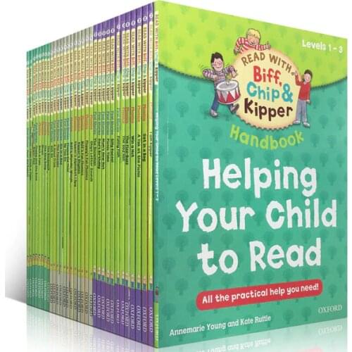 1 set 33 books 1-3 level Oxford reading tree Biff,Chip&Kipper hand book Helping Child to read Phonics English story Picture book