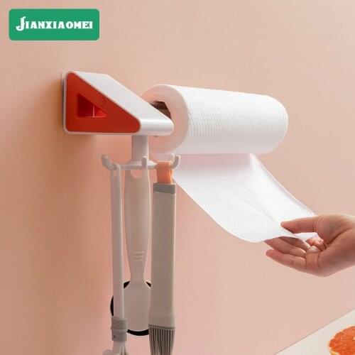 Kitchen Shelves Free Punch Rotary Hook Hanger Spatula Spoon Kitchenware Wall-mounted Storage Rack