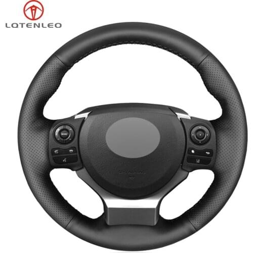 LQTENLEO Black Artificial Leather Car Steering Wheel Cover For Lexus CT200 IS200t IS250 IS300 IS350 NX200 NX200t NX300 RC200 RC2