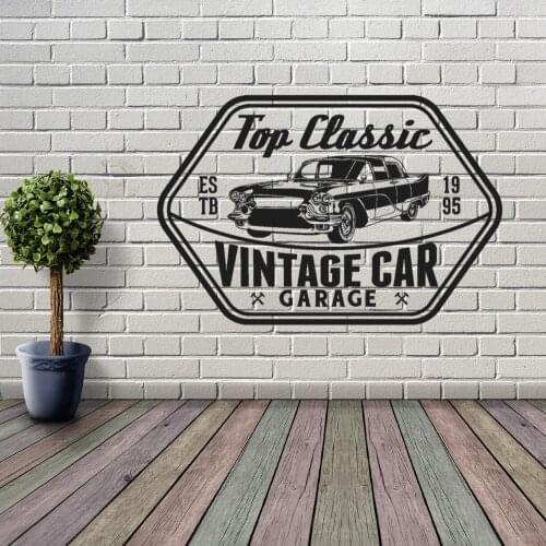 Top Classic Vintage Car Garage Wall Sticker Decal Car Workshop Auto Repair Wall Art Decoration A00967