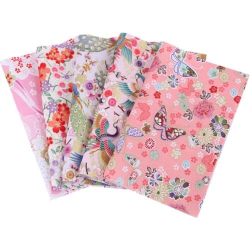 Multipurpose Flower Pattern Fabric Japanese Style Sewing Supplies Cotton Patchwork Cloth DIY Handmade Sewing Tool