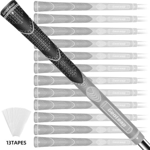 Geoleap Multi Compound Golf Grips Cord with rubber standard size 13pcs with free tapes 8 colors free shipping