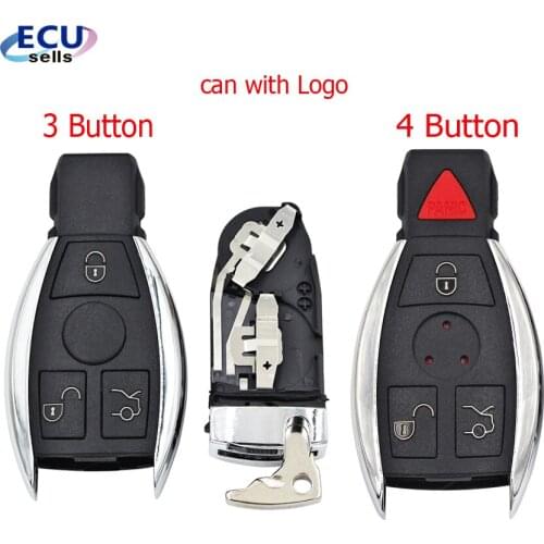 Modified 3/4B Smart Key Shell for Mercedes Benz W211 A C E G S R SL ML GML CL GL CLS CLA CLK SLK GLK+Battery Holder small key
