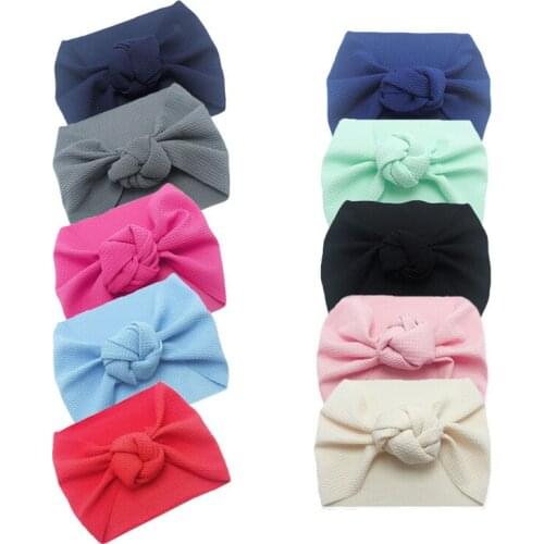 Fashion baby girl headband cotton turban child toddler princess flower knot knotted elastic hair band fashion accessories