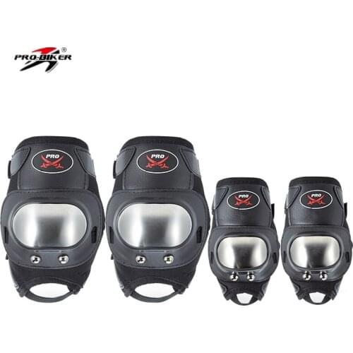 Motorcycle Stainless Steel Riding Hoods Four-piece Anti-Wrestling Knee Elbow Cross Country Rider Knight Safeguard Summer