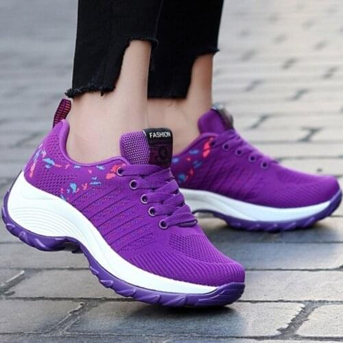 Platform Wedge Shoes Lace-Up Breathable Woman Fashion Shoes Ladies Heightening Shoes Thick Bottom Women Casual Shoes Comfortable