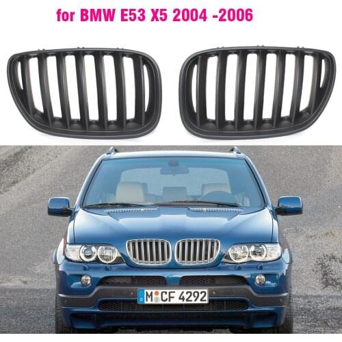 Front Gloss black kidney sport grilles Hood grill for BMW E53 X5 2004 2005 2006 Car Styling