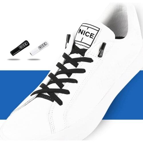 1 Pair No Tie Shoelace Elastic Shoelaces Leisure Sneakers Quick Flat Shoelaces Lazy Shoe Laces Nice Buckle Kids and Adult Unisex