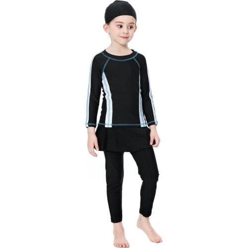 Modest Muslim Full Cover Hijab Bathing Suit Summer Burkinis Quality Muslim Swimwear Islamic Swimsuit For Children Girls