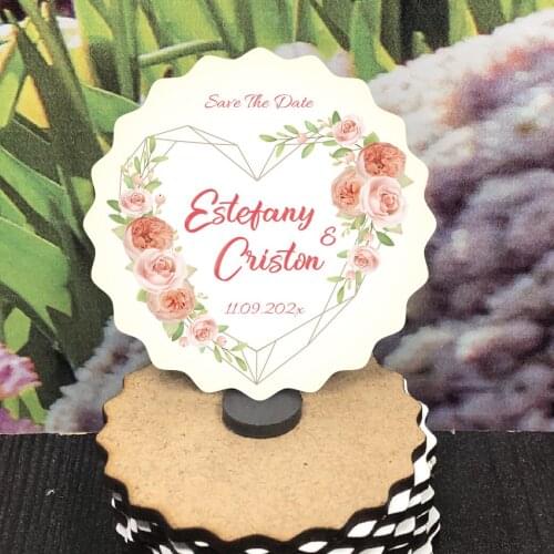 Save the Date Wooden Magnet for Your Guests and Colorful Printed Wedding, Henna, Christening Gifts 25 pcs