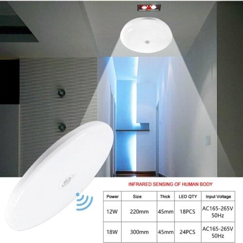 Ceiling lights motion sensor indoor lamp 220v hallway 12W 18W garage basement stairs Human body induction Led balcony Decoration