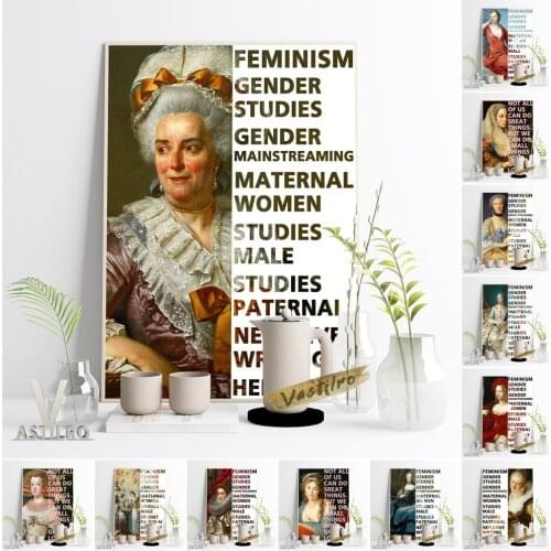 Feminism Text Typography Poster Classical Women Figures Canvas Painting Gender Mainstreaming Quotations Art Prints Home Decor