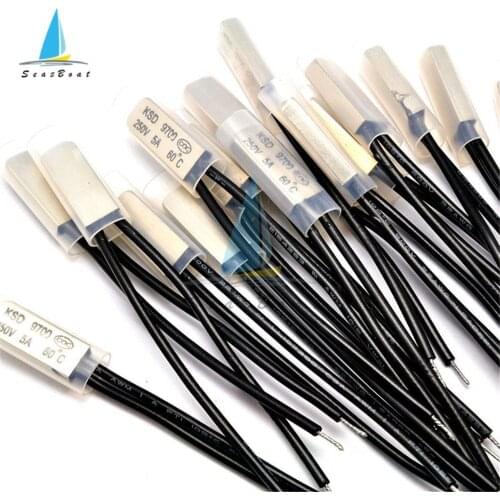 5PCS Thermostat 5A 250V KSD9700 40C 45C 50C 55C 60C 65C Bimetal Disc Temperature Switch N/O Thermal Protector degree centigrade